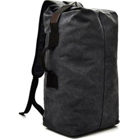 Resim Alien Outdoor Sports Süper Büyük Kanvas Seyahat Sırt Çantası, Yürüyüş Kamp Sırt Çantası, Dizüstü Bilgisayar, Dizüstü Bilgisayar Omuz Çantası, Boyut: L-Siyah (Yurt Dışından) 