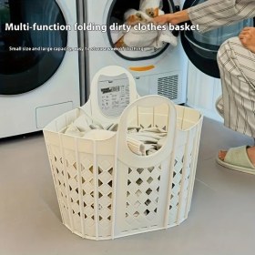 Resim Gateesat Bej Katlanır Çamaşır Sepeti Büyük Kapasiteli Taşınabilir Saklama 