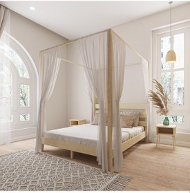 Resim Natura Model Cibindirik Askılıklı Vernikli Çam Ahşap Karyola-56 140 x 200 