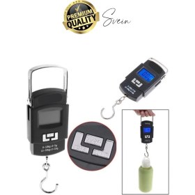 Resim Svein Taşınabilir Hassas Elektronik Terazi El Askılı Ölçekli LCD Dijital Göstergeli Ağırlıkları Bagaj 