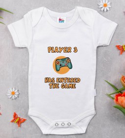 Resim Bitmeyen Kartuş Bk Kids Player 3 Tasarımlı Beyaz Bebek Body Zıbın-1 