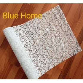Resim Style Pvc Dantel Raf Örtüsü Kaymaz Raf Dolap Ve Çekmeçe Örtüsü Eni: 50 Cm X 1 Mt -beyaz Gül 