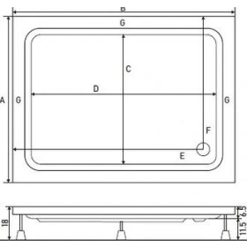 Resim Shower Dikdörtgen Duş Teknesi(Panelli) 100*115 