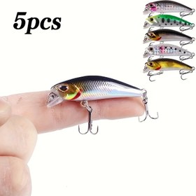 Resim 5 adet Mini Minnow Balıkçılık Lures Wobblers 4.5 cm 3.5g Batan Yapay Plastik Sert Yem Crankbait Jerkbait Pesca Bas Tackle 