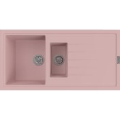 Resim POLEX Cristalüx Granit Evye P-01 Pembe 1,5 Gözlü Tezgah Altı Ve Tezgah Üstü Mutfak Evyesi 99x49,5cm 