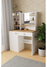 Resim Evdemo Orkide Makyaj Masası Beyaz Atlantik Çam Atlantik Çam Beyaz 