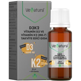 Resim Venatura Vitamin D3 K2 (20 mcg) Damla 20 ml 