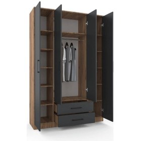 Resim Berlin Gardırop 003 - Atlas Çam - Antrasit 