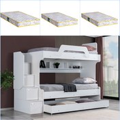 Resim Setaymobilya Ranza, Inci Beyaz 3 Lü Ranza + 3 Adet Comfort Yatak 