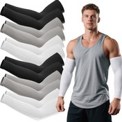 Resim 6 Çift Unisex Basınçlı Kol Kılıfı - Serinletici, Nefes Alabilen Kumaş Egzersizler, Günlük Aktiviteler ve Dövme Kapsama için - Siyah/Beyaz/Gri, Yaz Fitness Ekipmanı, Egzersiz Aksesuarları, Şık Tasarım, Dayanıklı Kumaş 