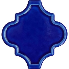 Resim Can Seramik 12 x 12 cm Kobalt Arabesk Desenli Kabartmalı Çini Karo (5'li 1 Paket) 