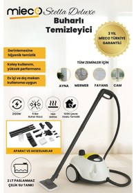 Resim Mieco Stella Deluxe 5 Bar/ 2100 W / 20 Parça Buharlı Temizleyici 