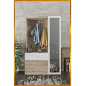 Resim Aeka Kamer Ae-3042 Reina Delüx Portmanto Askılık Vestiyer Ayakkabı Dolabı Çekmeceli Dolap Akçaağaç 