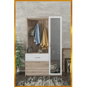 Resim Aeka Kamer Ae-3042 Reina Delüx Portmanto Askılık Vestiyer Ayakkabı Dolabı Çekmeceli Dolap Akçaağaç 