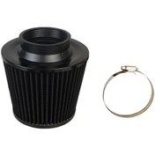 Resim Mufunye 3'' 7.6cm Giriş Soğuk Hava Giriş Konisi Yedek Performans Evrensel Yıkanabilir Kelepçeli Kuru Hava Filtresi, Siyah 