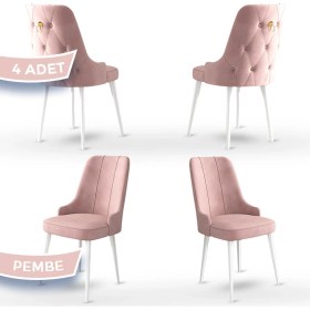 Resim Canisa Concept Enoa Serisi , 4 Adet Sandalye, Beyaz Gürgen Ayak 