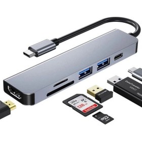 Resim Daytona Hc13c 6'lı Usbtype-c Dockıng Statıon (GİRİŞ:TİP-C=>ÇIKIŞ:2*USB3.0 HDMI SD MİC.SD TİP-C) 