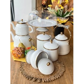 Resim Rossev Whıte Pearl Emaye Mutfak Seti 6 Parça 