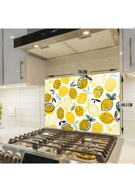Resim Decorita Sarı Limonlar | Cam Ocak Arkası| 49,5x76cm 