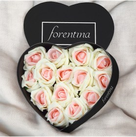 Resim Forentina Rose Kalpli Takı Seti-Kalpli Kutuda Pembe-Beyaz Güllü Hediye Seti PS4002 