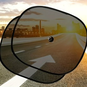 Resim 2 adet Araba Güneşlik Seti, Statik Pencere Isı Yalıtım Ağı, Rulo Edilebilir Ön Yan Penceresi Soğutma ve Isı Azaltma, Araç Güneş Koruma Kapak | Güvenli Takılabilir Güneş Şemsiyesi 
