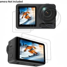 Resim 6 adet/3 adet [Arka+Lens+Ön] DJI Osmo Action 5 Pro/Osmo Action 4/Osmo Action 3/Action 2 için Temperli Cam Ekran Koruyucu, HD, Çizilmeye Karşı Dirençli, Kabarcıksız 