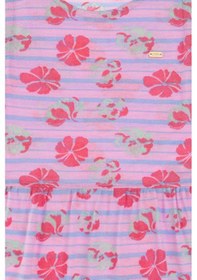 Resim U.S. Polo Assn. Kız Çocuk Açık Pembe Bisiklet Yaka A-Form Desenli Örme Elbise 50306245-VR078 