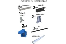 Resim Dorf 3 Metre Modüler Üst Dolaplı 10 Çekmeceli 3 Dolaplı Çalışma Tezgahı Boş 