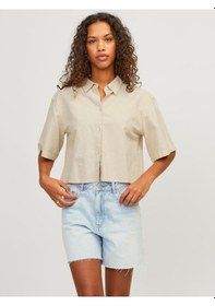 Resim Jjxx Jxlulu Ss Cropped Lınen Blend Shırt Wvn Kadın Bej Kk Gömlek - 12231335 