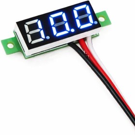 Resim OEM 0.28 Inch 0-100 3 Kablolu DC Voltmetre Mavi 