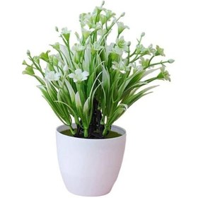 Resim Beyaz Yapay Çiçekler Kokusuz Aşınmaya Dayanıklı Ev Dekor Yaratıcı Masa Bahçe Oturma Odası İçin Canlı Bitki 