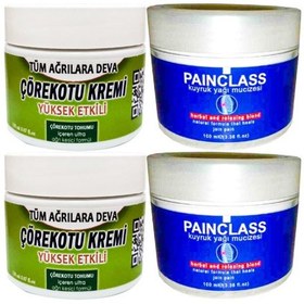 Resim 2 Tane Çörek Otu Kremi Orta Boy İçin Krem 100 Ml Krem + 2 Tane Painclass Kuıyruk Yağı Kremi 100 Ml / Sırt Bel Kas Diz Dirsek İskelet na Masaj Seti 