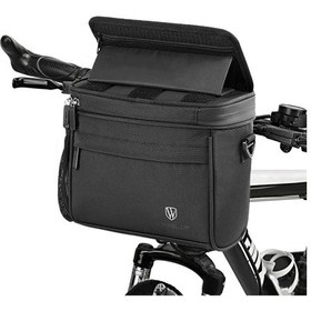 Resim Mufunye Dokunmatik Ekranlı Bisiklet Ön Çerçeve Çantası Su Geçirmez Bisiklet Telefon Çantası Telefon Tutucu Eva Gidon Çantası Bisiklet Ön Saklama Çantası 7in Büyük Ekran İçin Siyah 