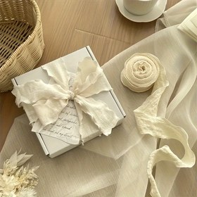 Resim 9m Ruched Fish Tail Ribon, Çiçekli Hediye Sarma, Düğün Dekoru, Kek ve Hediye Kutuları için Bowknot Bağlantıları, Ketenden Yapılmış, Su Geçirmez Olmayan, Kumaş Yüzey, Ofis Hediye Ambalaj Malzemeleri 
