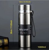 Resim Techbloom Thermos Flask 1000ml Blue Vakum Izolasyonlu Termos Sıcak Soğuk Saklama Seyahat Kamp Spor 