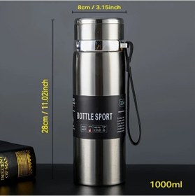 Resim Techbloom Thermos Flask 1000ml Blue Vakum Izolasyonlu Termos Sıcak Soğuk Saklama Seyahat Kamp Spor 