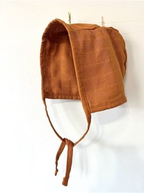 Resim runbaby Tek Kat Müslin Çift Taraflı Bebek Bonnet Şapka (3-9 AY) - Tarçın 