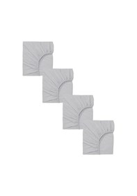 Resim 4 Adet 65 X 95 + 10 Cm Anne Yanı Lastikli Penye Kumaş Bebek Çarşafı-gri 