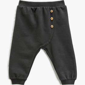 Resim Erkek Bebek Jogger Eşofman Altı Düğme Detaylı Beli Lastikli 