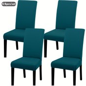 Resim 4'lü veya 6'lı Set Modern Esnek Sandalye Kılıfları - Yumuşak, Gerilebilir Sıkı İlk Fit Kaydırmaz Oturma Koruyucular Türkuaz/Siyah/Gri/Beyaz/Lacivert Daha Çok Renk, Çamaşır Makinesinde Yıkanabilir Mutfak, Ofis, Öğrenci Evi için Uygun Yuvarlak/Dikdörtgen Sandalyelerle Bir Parça Elastik Bant Kapatmalı, Şehriyer Salonlarına Ev Dekorasyona uygundur, Çeşitli renklerde mevcut, Mobilya Kılıfları,Yemek Masası Koltuk Örtüsü,Koltuk Minderi Kılıfları 