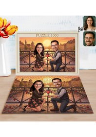 Resim Bk Gift Kişiye Özel Sevgili Karikatürlü 1000 Parça Profesyonel Puzzle-15, 1000 Puzzle, Sevgililer Günü Hediyesi, Sevgiliye Hediye Kobitmeyencom36185 B 