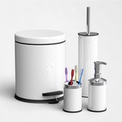 Resim Sas 4'Lü Banyo Seti Çöp Kovası Wc Fırçası Sabunluk Diş Fırçalık 