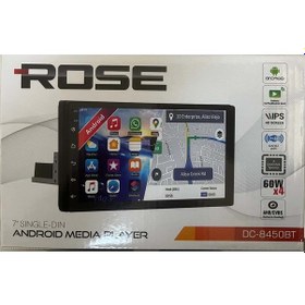 Resim Rose Dc-8450bt- 4ram 64gb Tek Din 7" Android Double Teyp 