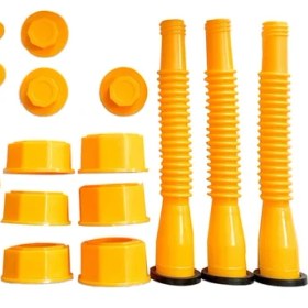 Resim Sunshinee 3 Paket Benzin Bidonu Çıkış Ucunun Değiştirilmesi Geliştirilmiş Tasarım Esnek Dökme Memesi Kiti, Conta Durdurucu Havalandırma Kapağı Yaka Kapakları (Yurt Dışından) 