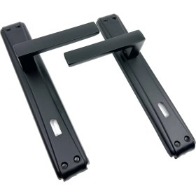Resim İstanbul Door Handles Lama Aynalı Kapı Kolu Mat Siyah (Oda) 