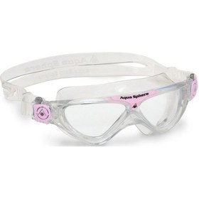 Resim Aqua Sphere Vista Junior Şeffaf Cam - Pembe/şeffaf Yüzücü Gözlüğü Beyaz 