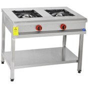 Resim Himaksan Endüstriyel 90 X 50 Cm Lpg Tüplü Taban Raflı 2 Gözlü Oca 