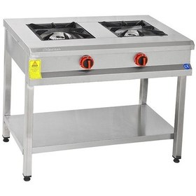 Resim Himaksan Endüstriyel 90 X 50 Cm Lpg Tüplü Taban Raflı 2 Gözlü Oca 