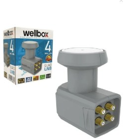 Resim wellbox Ultra HD 4 K 3D Destekli Dört Çıkışlı LNB Yüksek Sinyal Desibelli Sert Plastik Su Gecirmez 4 TV 