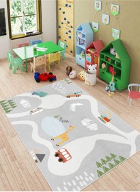 Resim VİVİCAHOME Dijital Baskı Kaymaz Taban Makinede Yıkanabilir Çocuk Odası Halısı Bebek Odası Halısı VCH 